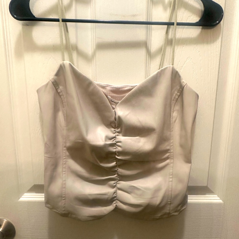 Heartloom faux leather cami slightly cropped